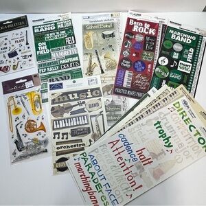 marching band‎ theme scrapbook stickers lot musical instruments notes cardstock